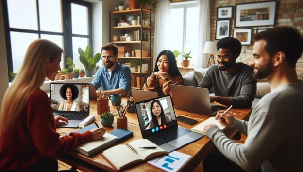Engaged Remote Work Team